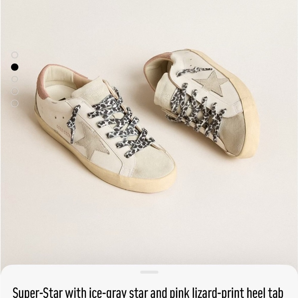 Golden Goose White and Gray Sneakers with Star Details